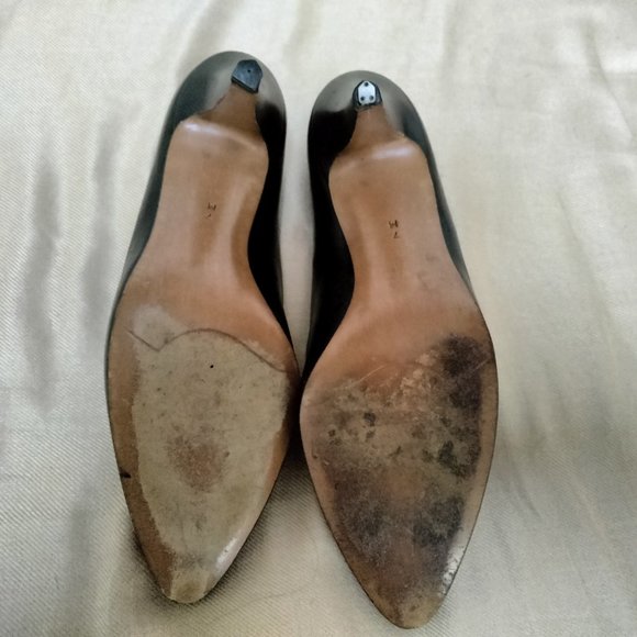 Gently Preloved genuine leather Bally of Switzerland Kitty Black heels size 7M - Picture 6 of 9